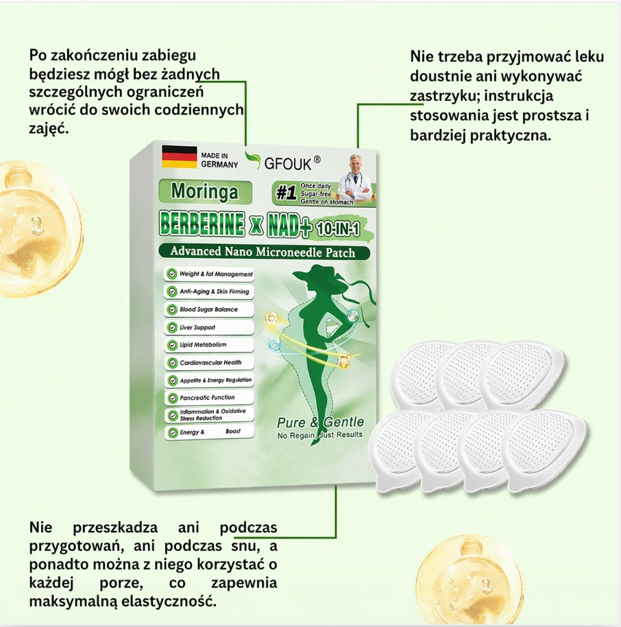Plastry MORINGA z berberyną i mikro-NAD+